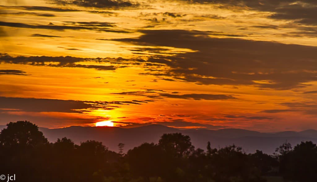 Coucher de soleil en Dombes