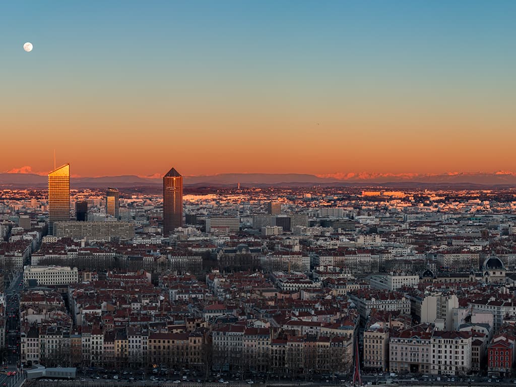 Coucher de soleil sur les Alpes
