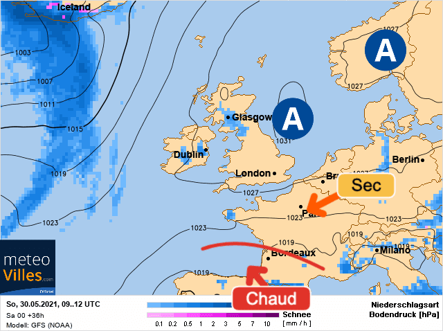 Carte de prévisions d'europe du Dimanche 30 mai 2021