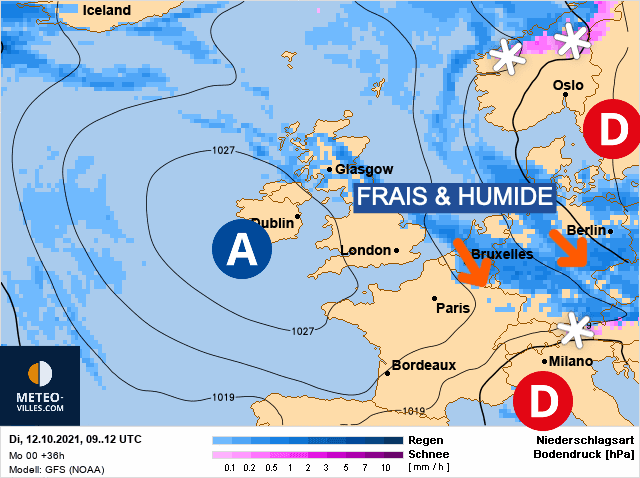 Carte de prévisions d'europe du Mardi 12 octobre 2021