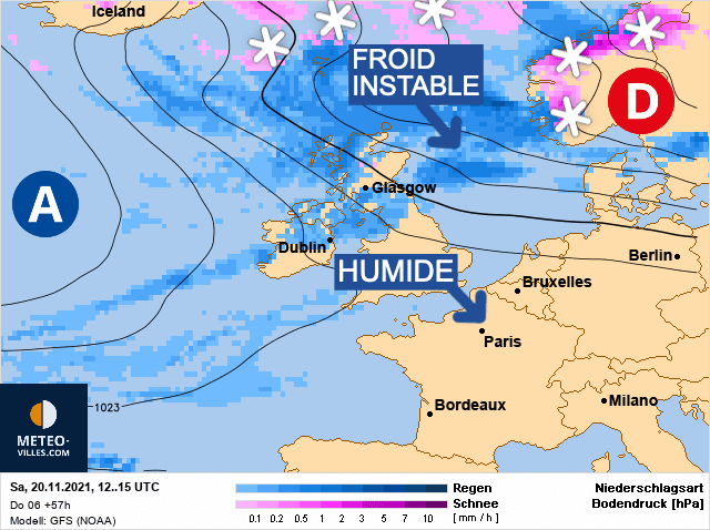 Carte de prévisions d'europe du Samedi 20 novembre 2021
