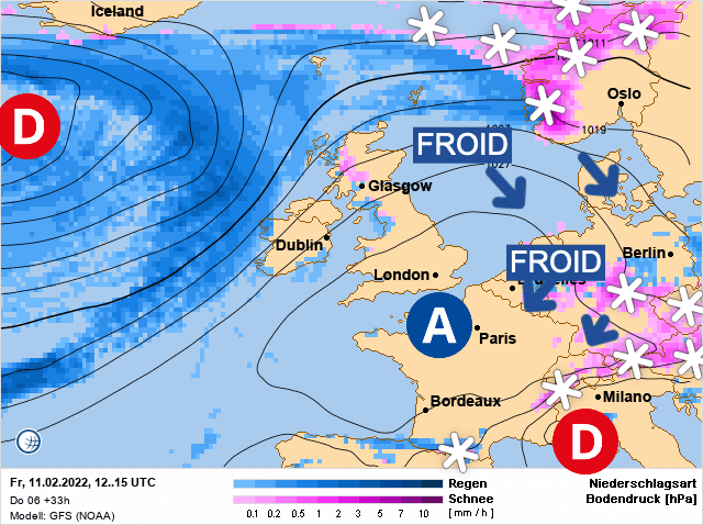 Carte de prévisions d'europe du Vendredi 11 février 2022