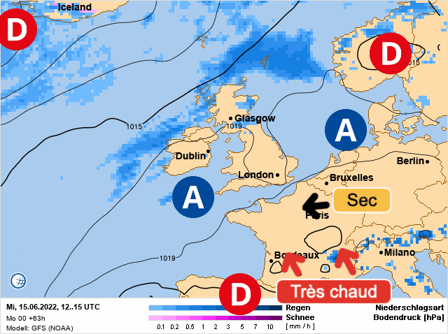 Carte de prévisions d'europe du Mercredi 15 juin 2022