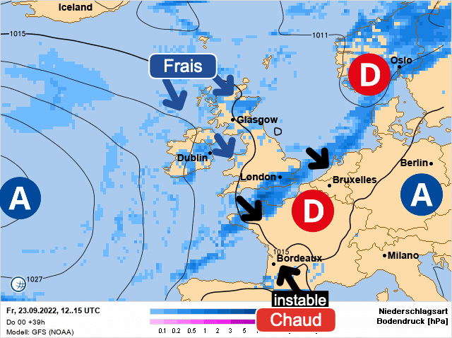 Carte de prévisions d'europe du Vendredi 23 septembre 2022