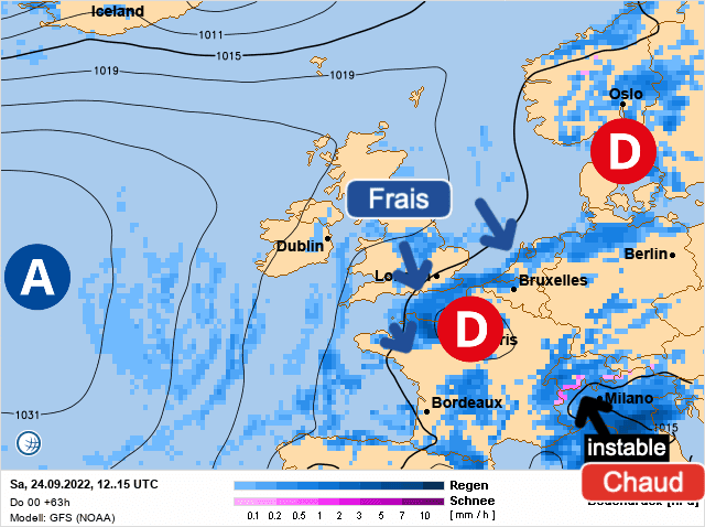 Carte de prévisions d'europe du Samedi 24 septembre 2022