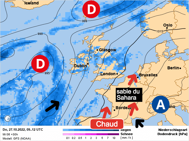 Carte de prévisions d'europe du Jeudi 27 octobre 2022