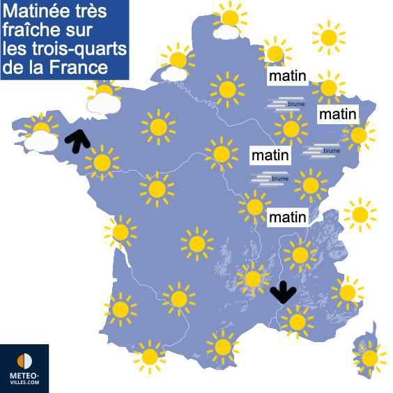 Carte de prévisions du temps du Dimanche 24 septembre 2023