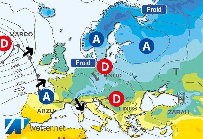 Carte de prévisions d'europe du Vendredi 17 novembre 2023