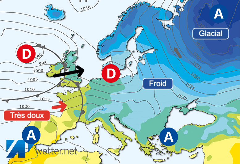 Carte de prévisions d'europe du Dimanche 10 décembre 2023