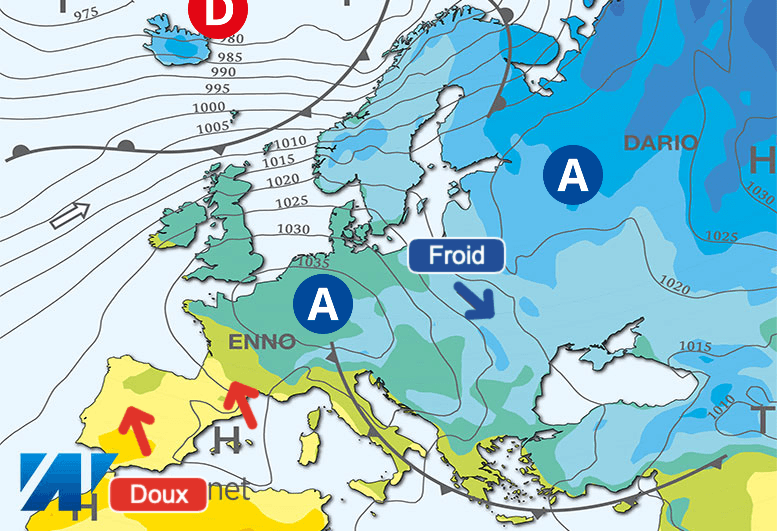 Carte de prévisions d'europe du Samedi 27 janvier 2024