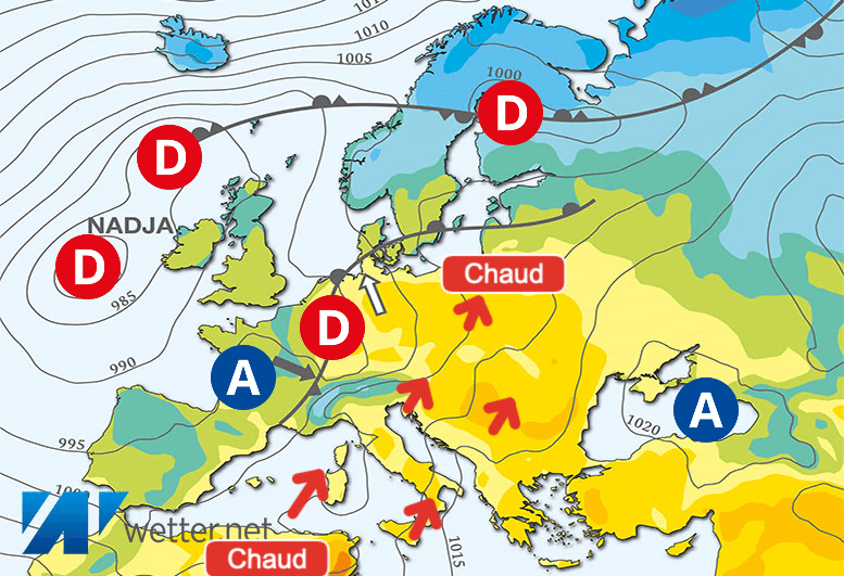 Carte de prévisions d'europe du Samedi 30 mars 2024