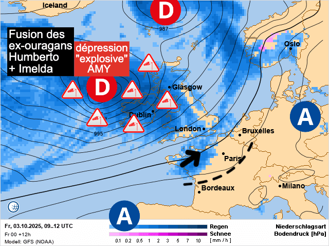Carte de prévisions d'europe du Vendredi 3 octobre 2025