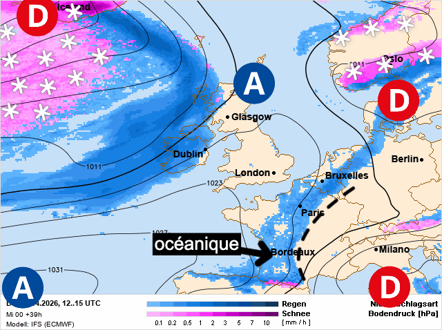 Carte de prévisions d'europe du Jeudi 2 avril 2026