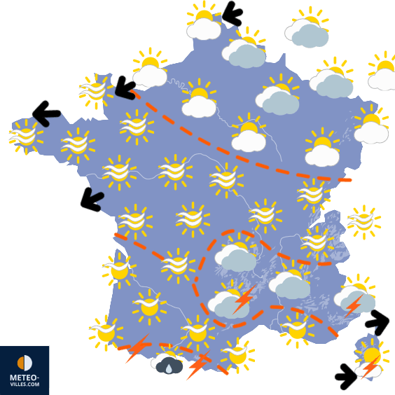 Important contraste thermique nord / sud