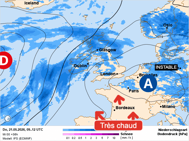 Carte de prévisions d'europe du Jeudi 21 mai 2026