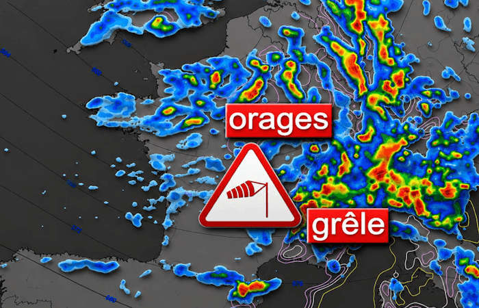 Vigilance très étendue aux orages, violentes rafales, pluie intense et grêle pour ce mardi