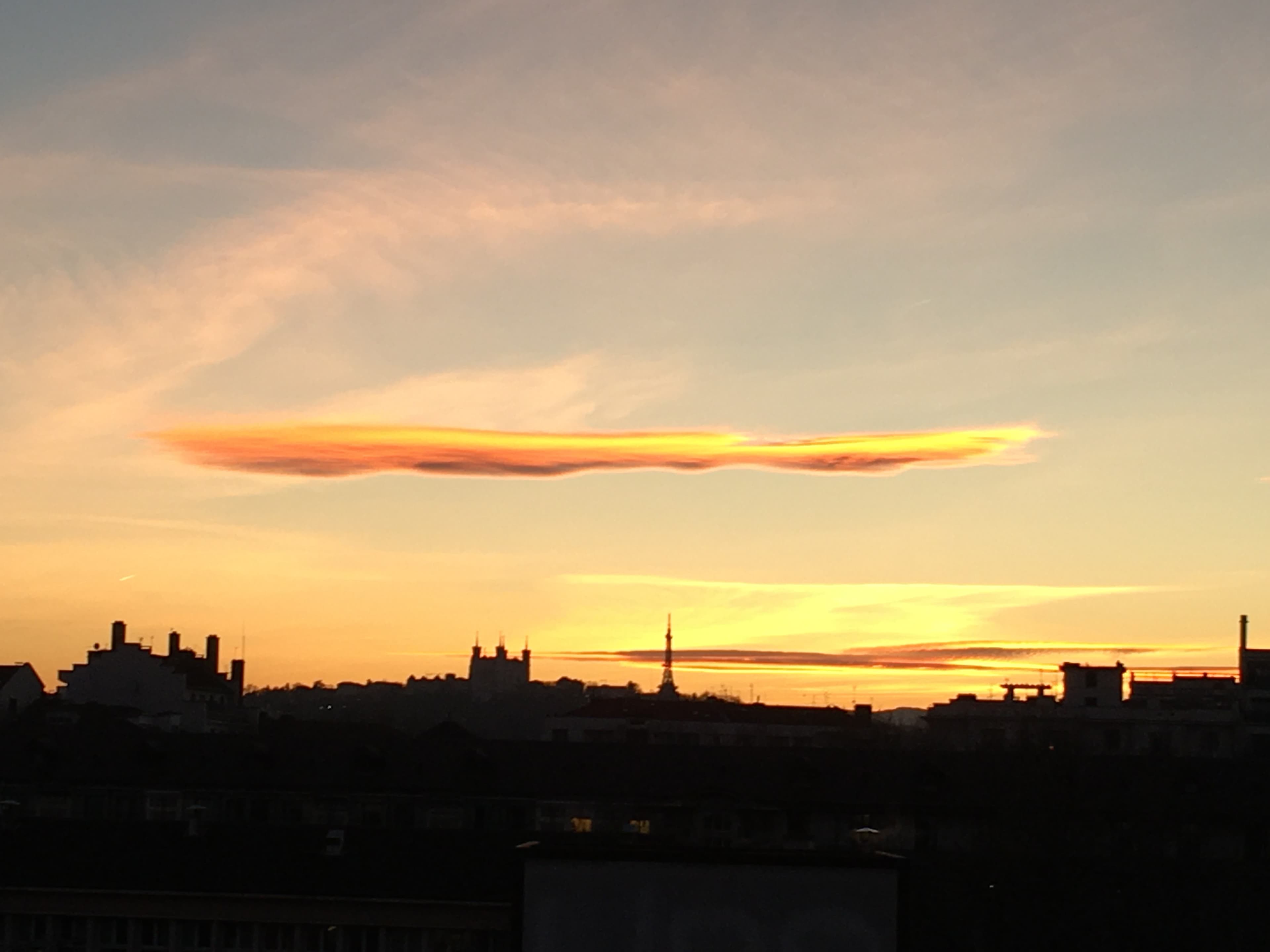 Coucher de soleil sur Lyon Fourviere