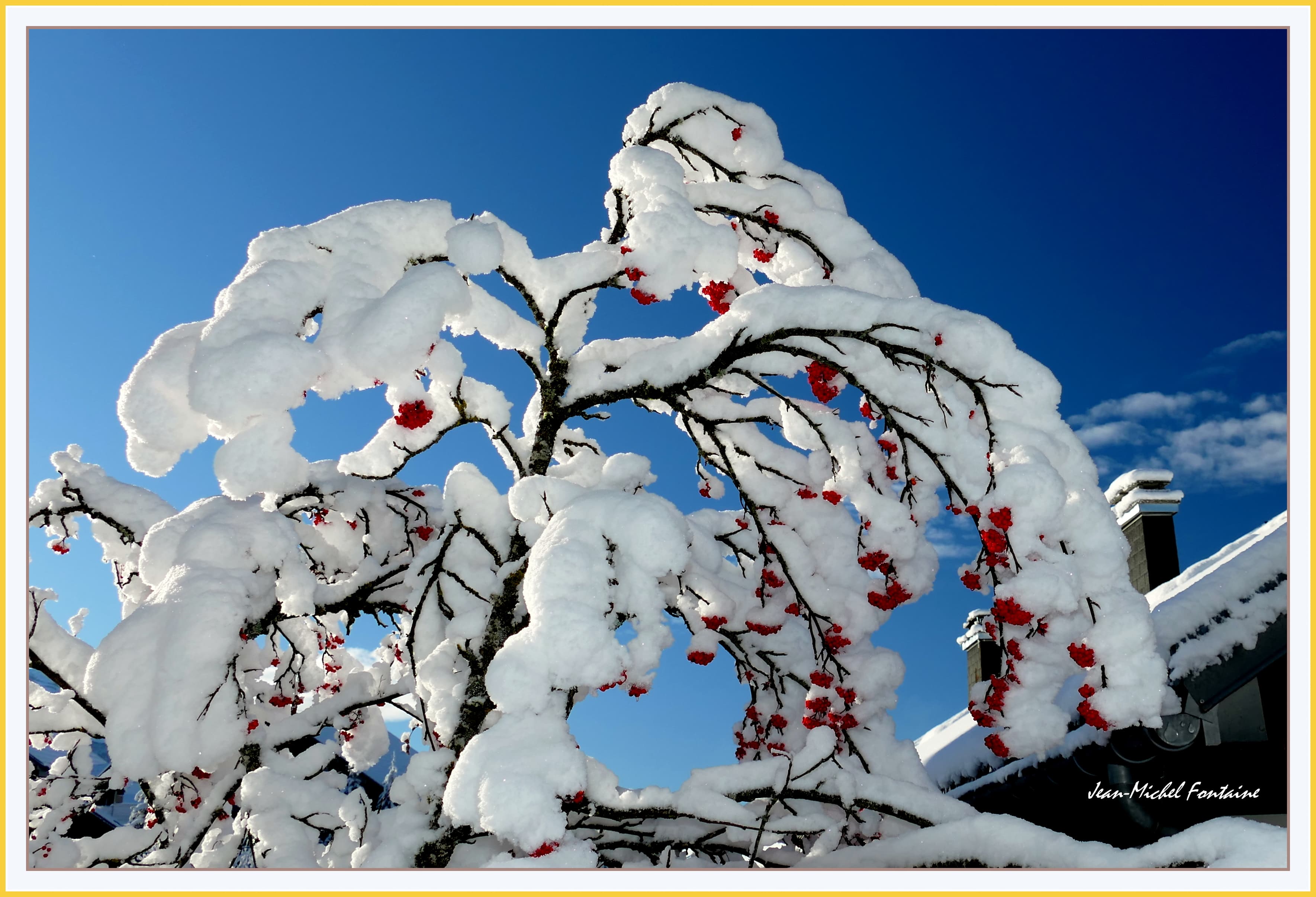 neige et ciel bleu