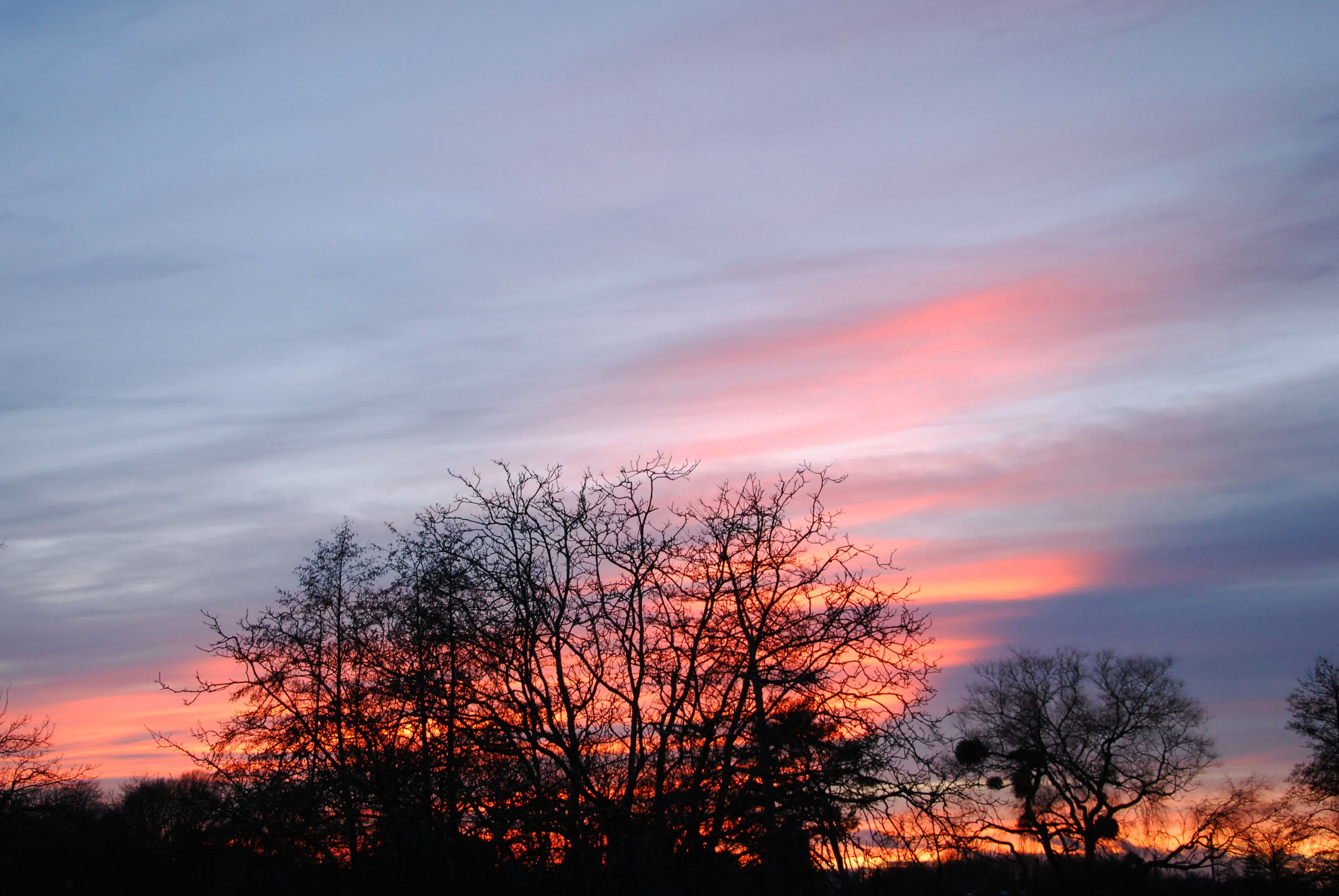 Couché de soleil en janvier, Yvré L'Evêque.