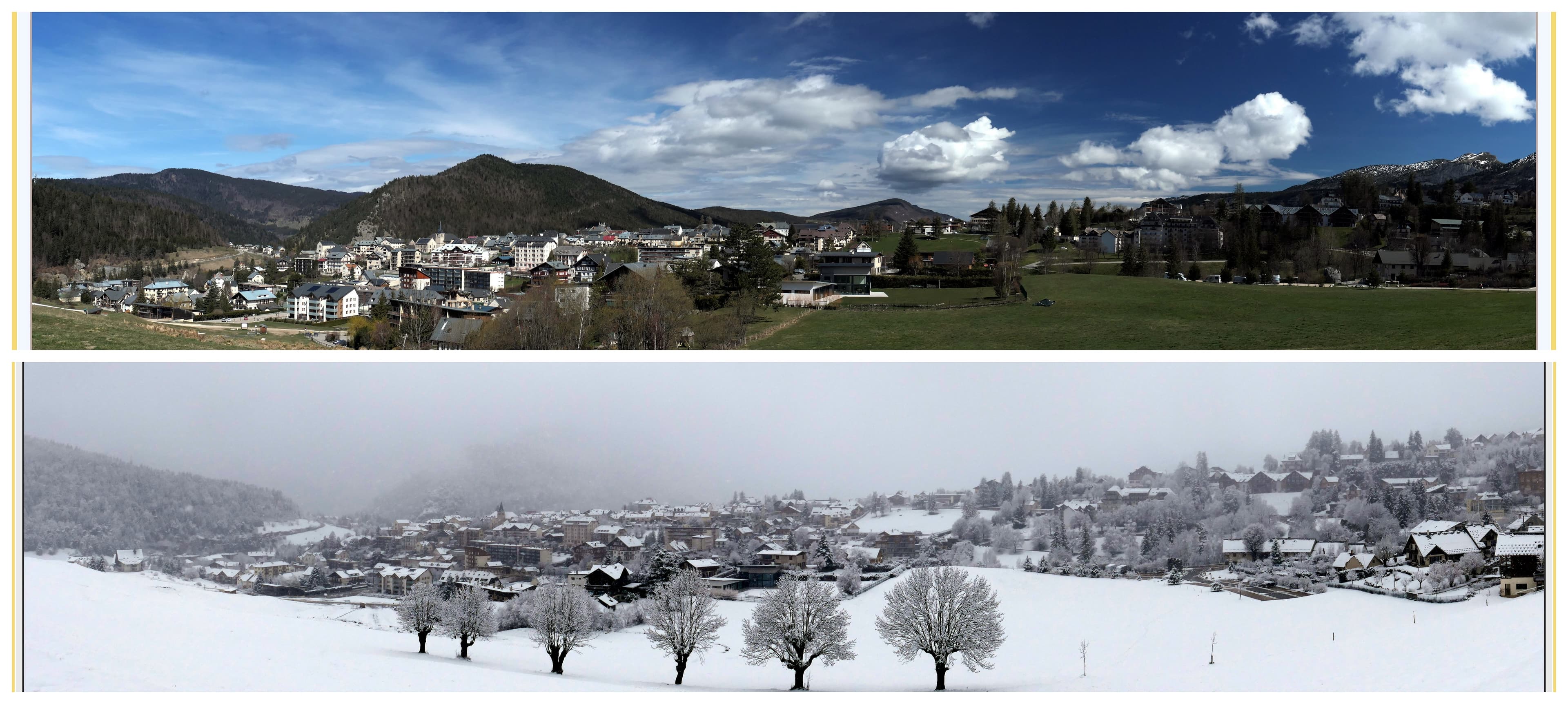 Contraste entre hier et aujourd'hui