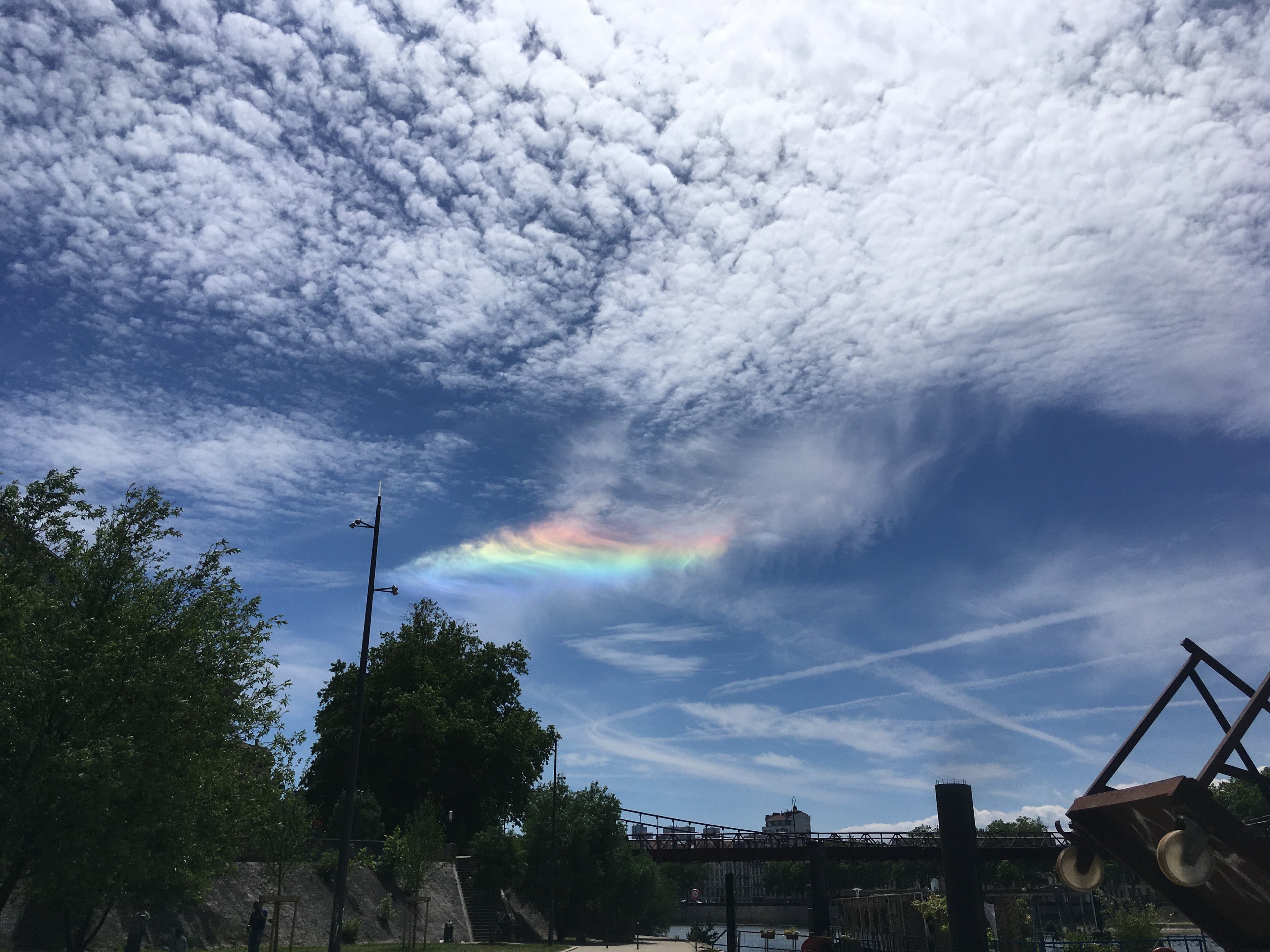 arc en ciel dans un ciel bleu