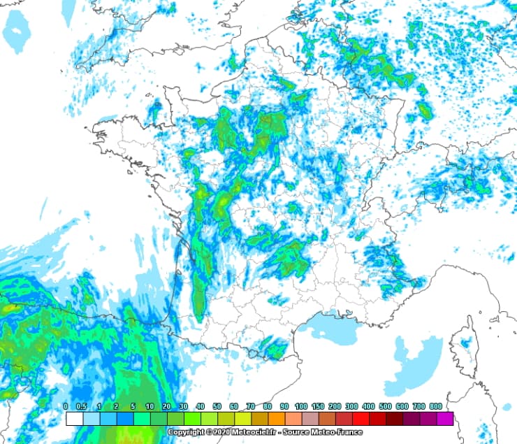 Image d'illustration pour Masse d'air tropicale sur la France et orages difficiles à prévoir