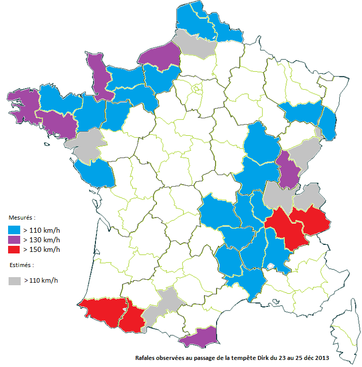 Image d'illustration pour Bilan global des rafales de vent lors de la tempête Dirk