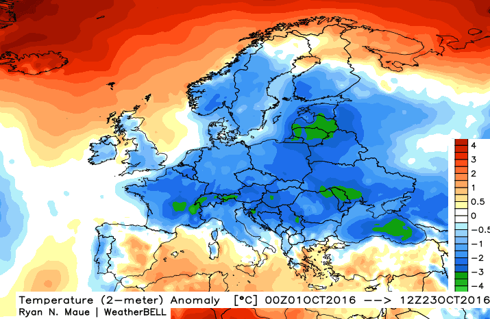 Image d'illustration pour Vers un mois d'octobre nettement plus frais que la normale