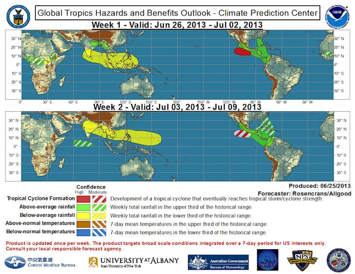 Image d'illustration pour Bulletin hebdomadaire de météorologie tropicale