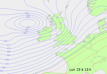 Image d'illustration pour Tempête Dirk : vers des pressions atmosphériques remarquables