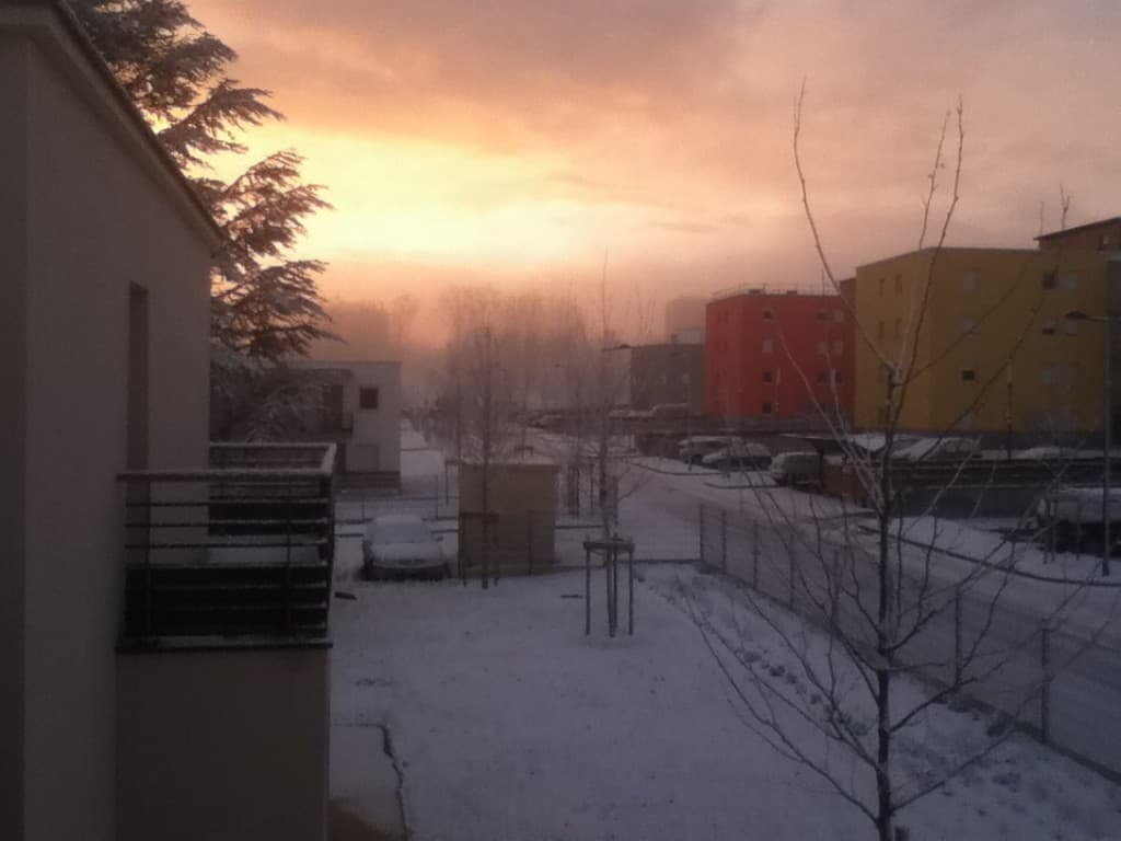 aube dans la neige