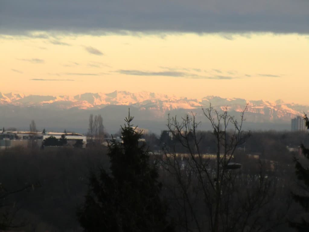 Coucher de soleil sur les Alpes