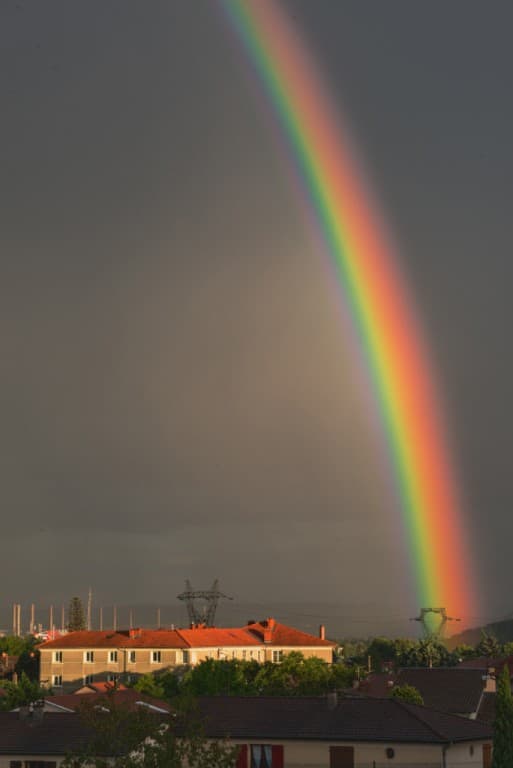 Arc en ciel au couchant.
