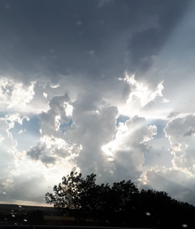 Vue du ciel après la grêle