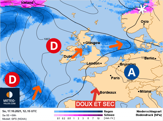 Carte de prévisions d'europe du Dimanche 17 octobre 2021