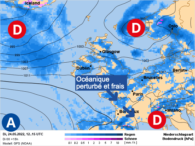 Carte de prévisions d'europe du Mardi 24 mai 2022