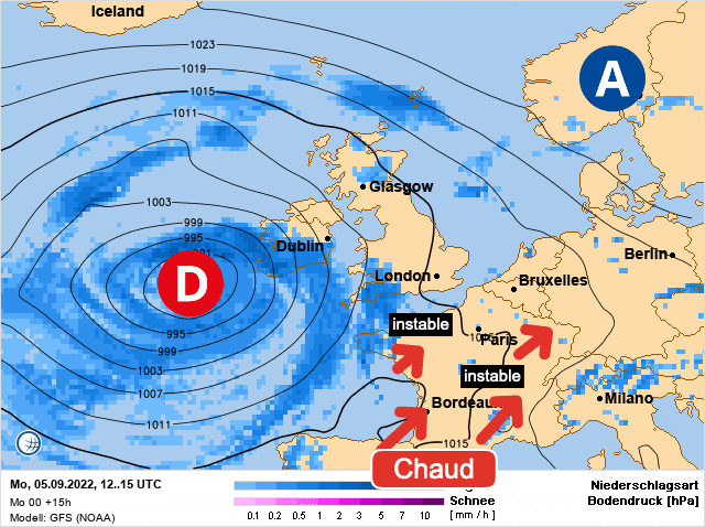 Carte de prévisions d'europe du Lundi 5 septembre 2022
