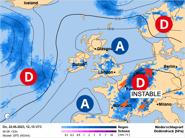 Carte de prévisions d'europe du Jeudi 22 juin 2023