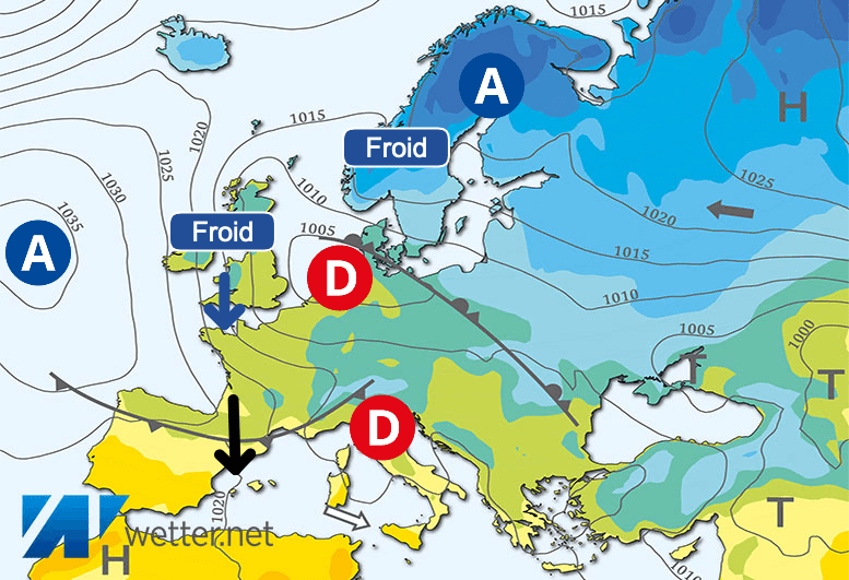 Carte de prévisions d'europe du Lundi 20 novembre 2023