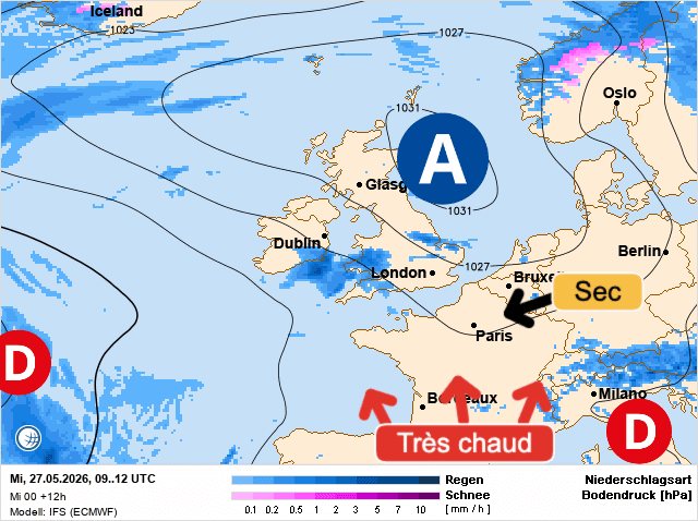 Carte de prévisions d'europe du Mercredi 27 mai 2026