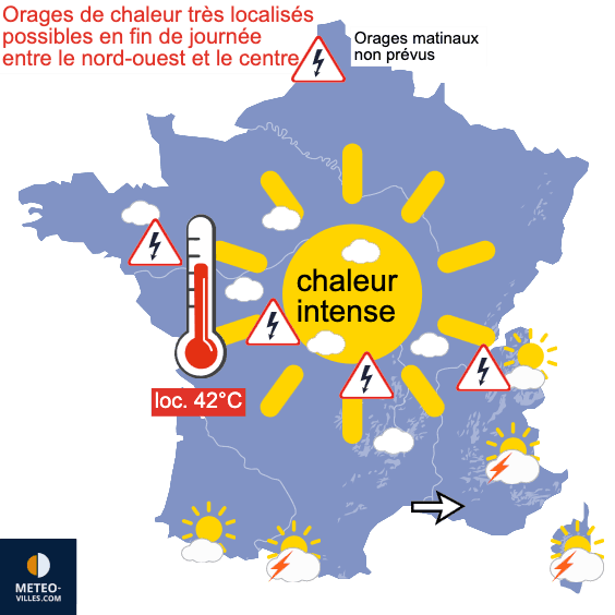 Carte de prévisions du temps du Mardi 23 juin 2026