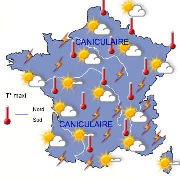 Toujours très chaud dans le Sud et l'Est, orages ailleurs